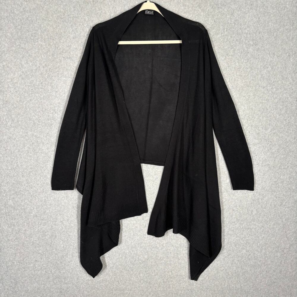 Cejon Wrap Cardigan Sweater OS Black Shrug Thin Dance Yoga Minimalist READ